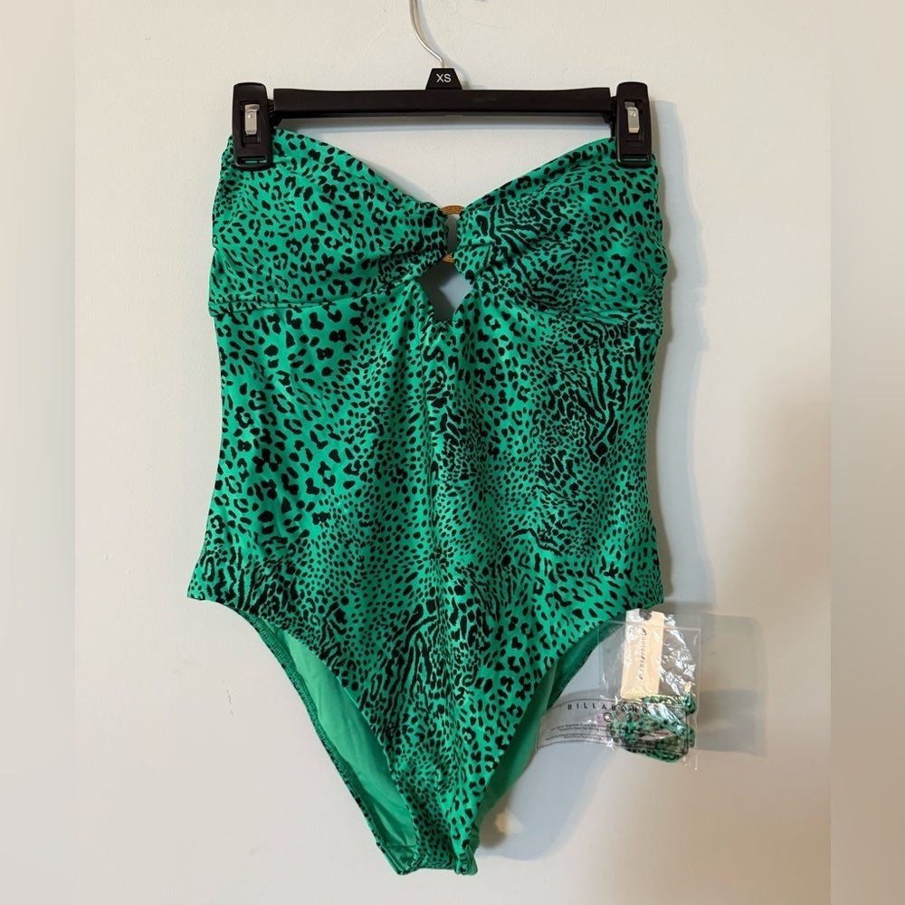 Anthropologie Seafolly Wild Ones Bandeau One Piece - Jade - US Size 10 NWT - Picture 3 of 11